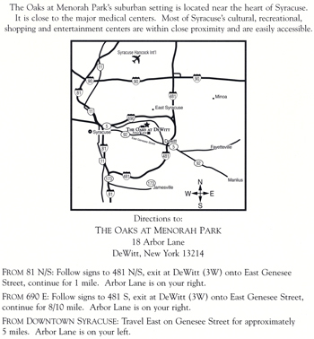 Map to The Oaks